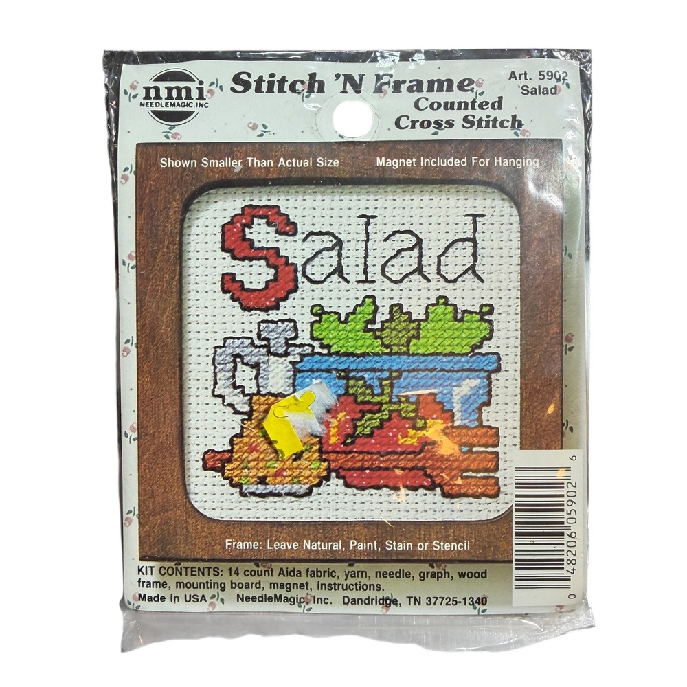 Needle Magic Stitch + Frame Counted Cross Stitch Kit Salad Art 5902 New